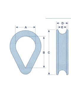 China 5 x 20MM Wire Rope Thimbles - Galvanised Steel Commercial Loop, Rigging Strap, Heavy Duty, Eyelet Rings  - Image 2