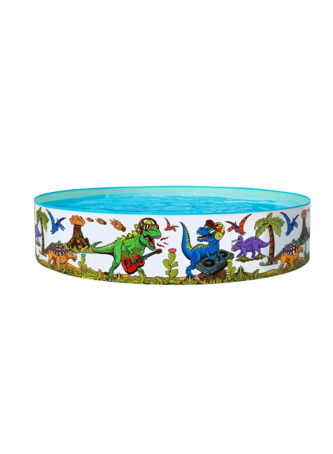 Bestway Bestway Dinosaur Fill 'N Fun Play Pool for Kids, 6 ft x 15 in (1.83 m x 38 cm) Rigid Wall Splash Pool with Colorful Dinosaur Graphics, Durable PVC Backyard Pool, Ages 2+