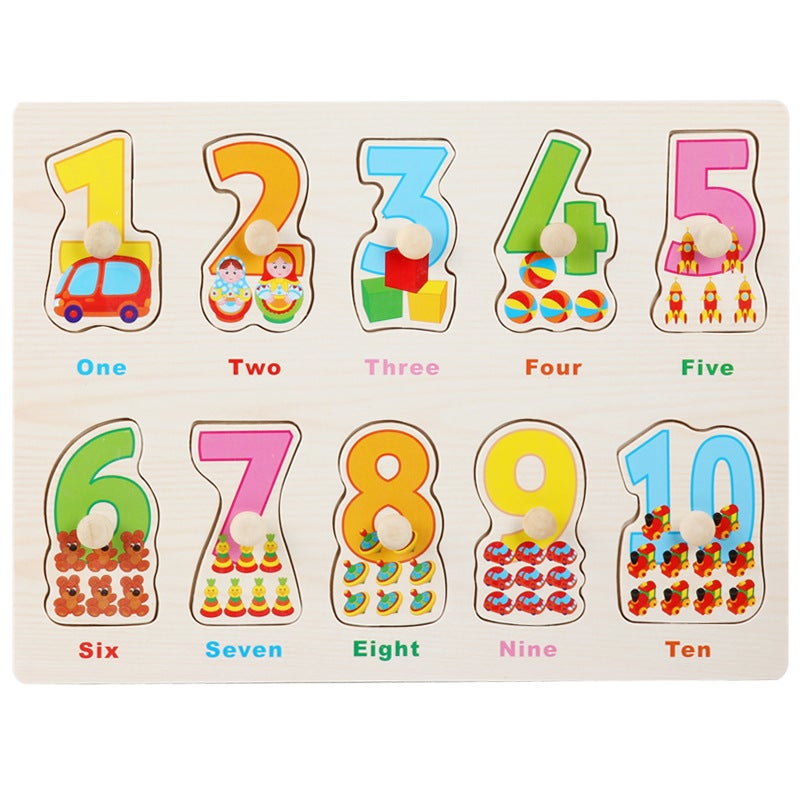 Puzzle Children'S Puzzle Toy 0.2 Montessori Wooden Alphanumeric Shape - Image 1