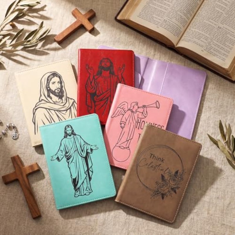 6 Pcs Prayer Card Holders Leatherette LDS Gifts Holy Card Cases Jesus Cards Holder Catholic Faith Christian Gift for Temple Believers Missionaries Converts Family Religious Prayer - Image 4