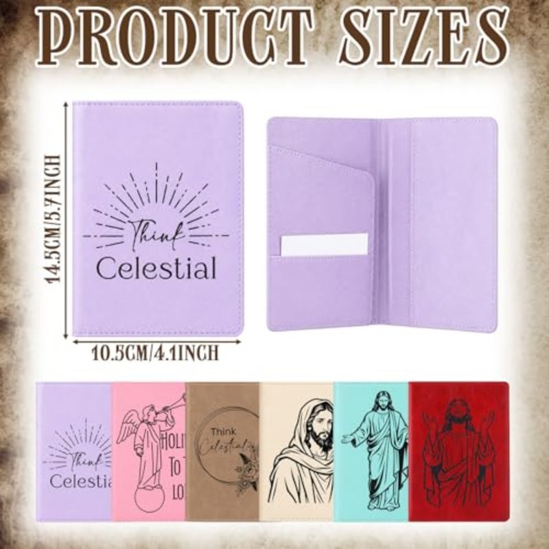 6 Pcs Prayer Card Holders Leatherette LDS Gifts Holy Card Cases Jesus Cards Holder Catholic Faith Christian Gift for Temple Believers Missionaries Converts Family Religious Prayer - Image 2