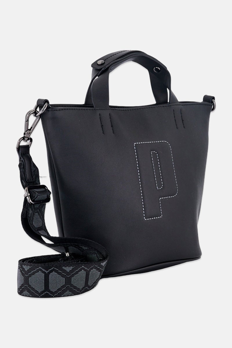 PUMA Women Brand Logo Mini Shopper Bag, Black - Image 3