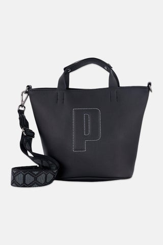 Women Brand Logo Mini Shopper Bag, Black