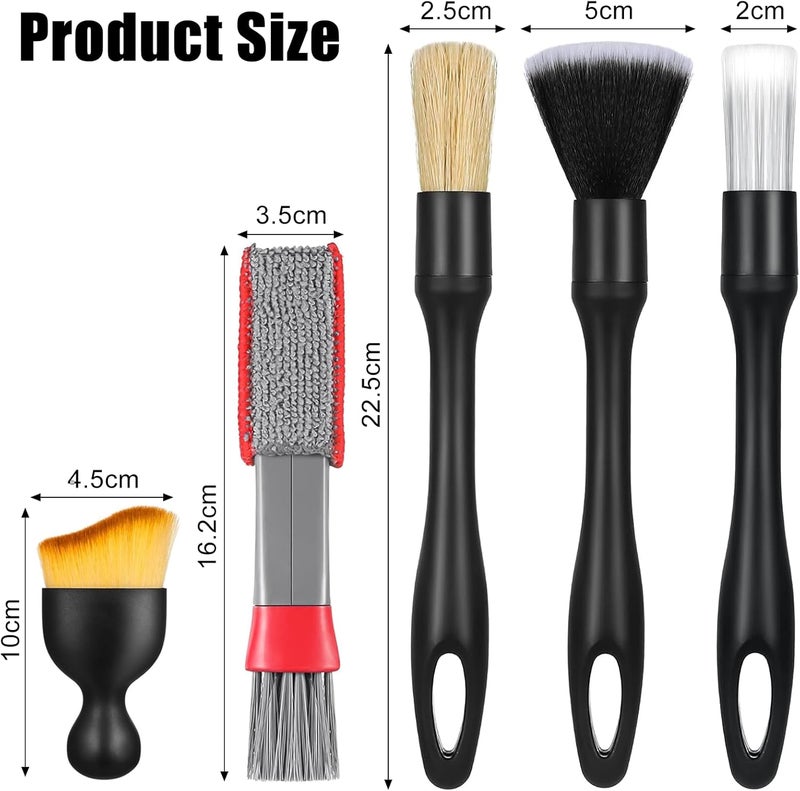 Zhtulck 7-Piece Car Detailing Brushes Set with Microfiber Towel - Image 3