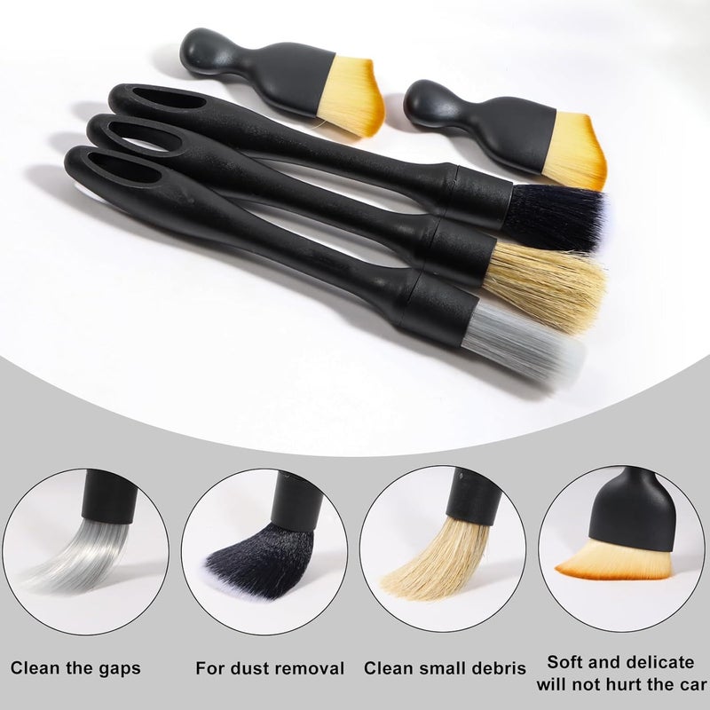 Zhtulck 7-Piece Car Detailing Brushes Set with Microfiber Towel - Image 2