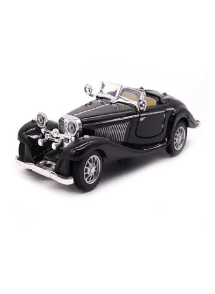 1:28 Scale Retro Classic Metal Pull Back Model Car, Collectible Souvenir Gift (Black, Length 6.5 inch/16.8 cm) - Image 1