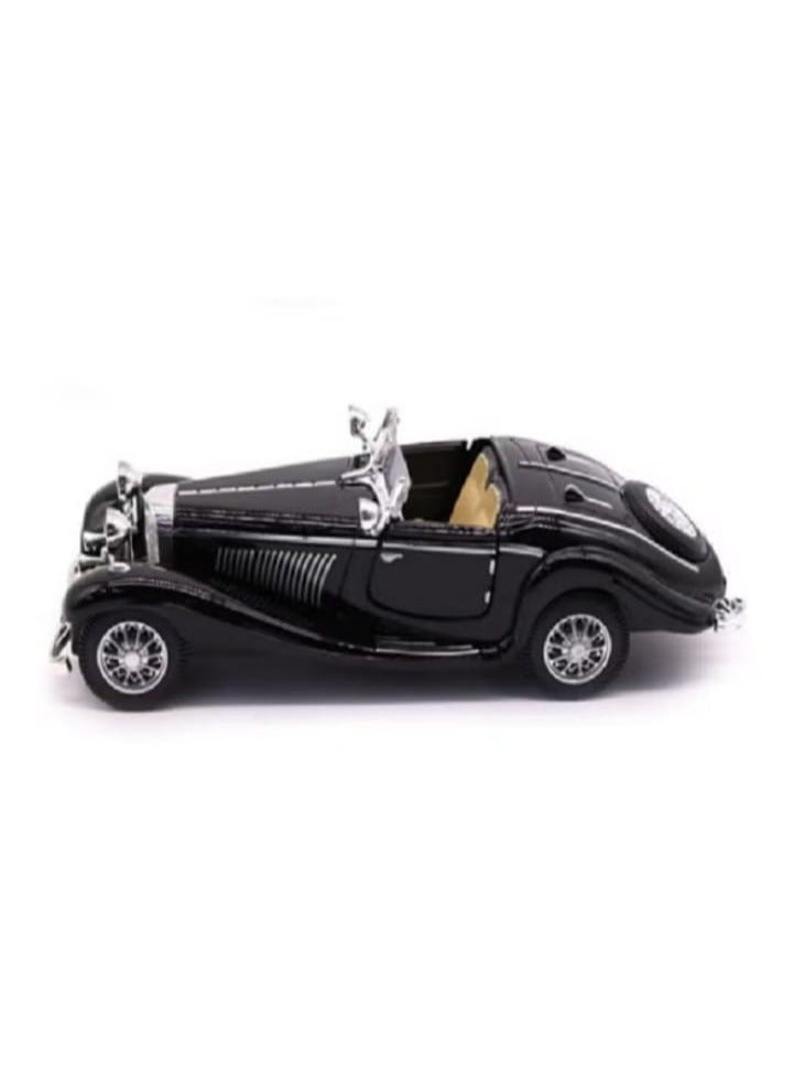 1:28 Scale Retro Classic Metal Pull Back Model Car, Collectible Souvenir Gift (Black, Length 6.5 inch/16.8 cm) - Image 3