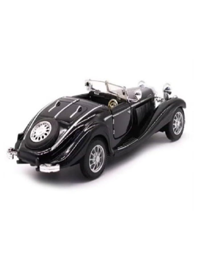1:28 Scale Retro Classic Metal Pull Back Model Car, Collectible Souvenir Gift (Black, Length 6.5 inch/16.8 cm) - Image 4