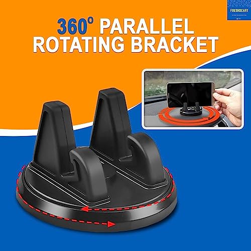 FreshDcart FDCA332 360 Degree Rotating Car Dashboard Mobile Stand | Desktop Phone Holder for Car Desk, Bed, Table, Office, Video Recording, Home (Black Pack of 1) - Image 5