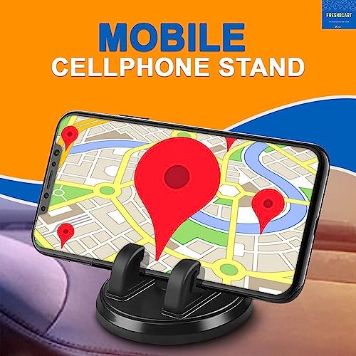 FreshDcart FDCA332 360 Degree Rotating Car Dashboard Mobile Stand | Desktop Phone Holder for Car Desk, Bed, Table, Office, Video Recording, Home (Black Pack of 1) - Image 3