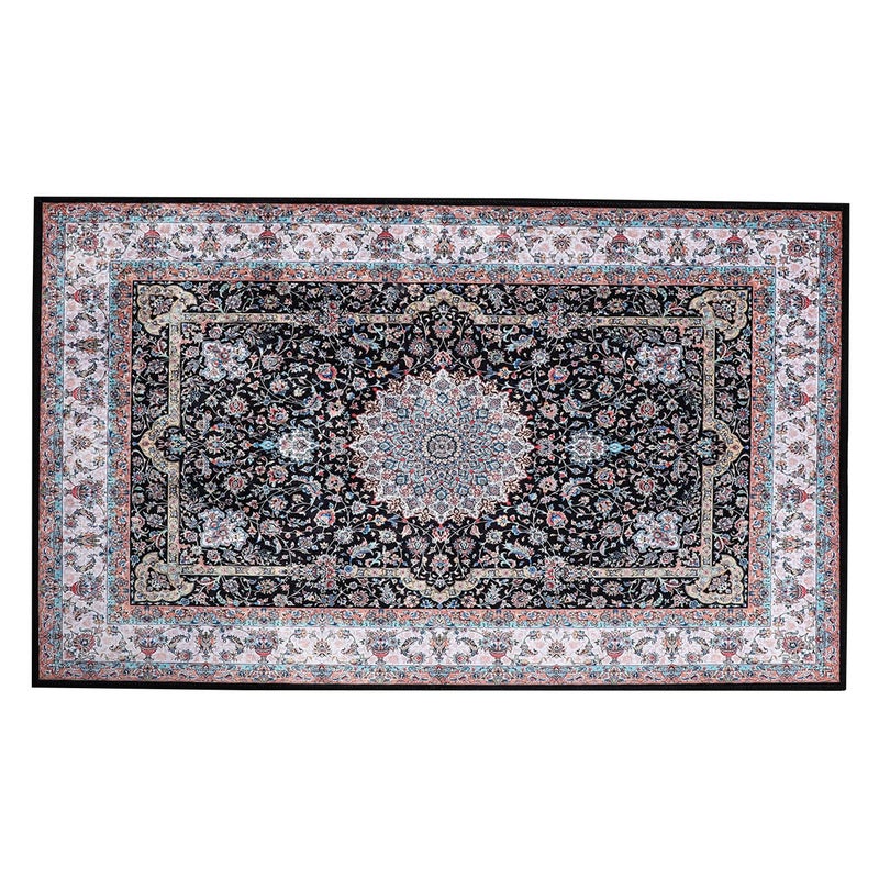 Status Contract Ice Velvet Rugs for Living Room | (Print) Carpet for Living Room Decor | Anti Skid Backing Home Essentials | Aesthetic Vintage Decor Carpet for Bedroom | (4 x 6, D7) - Image 3