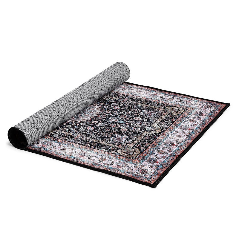 Status Contract Ice Velvet Rugs for Living Room | (Print) Carpet for Living Room Decor | Anti Skid Backing Home Essentials | Aesthetic Vintage Decor Carpet for Bedroom | (4 x 6, D7) - Image 4