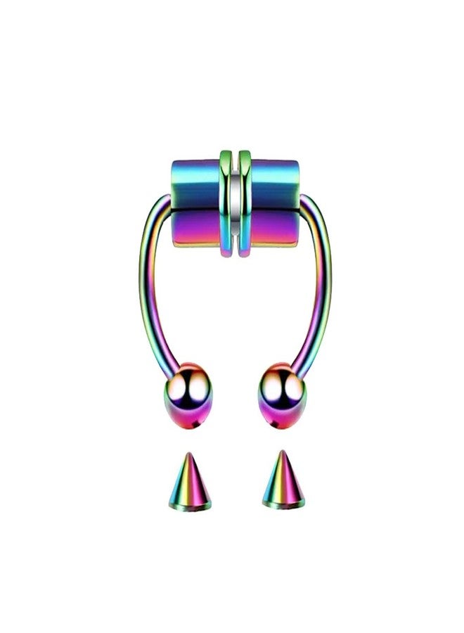 Sorellaz Womens Rainbow Magnetic Septum Cartilage Non Piercing Ring: SRFAJW/A265 - Image 1