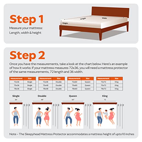 Sleepyhead Bamboo Terry Waterproof Mattress Protector; (78 x 60 Queen Size; White). - Image 4