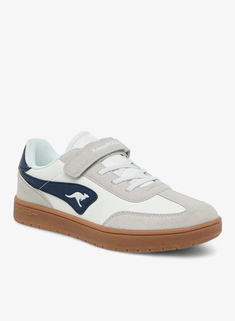 kangaROOS WHITE Women's Panelled Sneakers with Hook and Loop Closure for Women | Best Price UAE