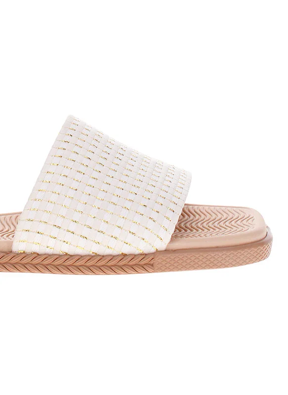 موليكا Moleca Ladies Flat Sandals White | Made In Brazil