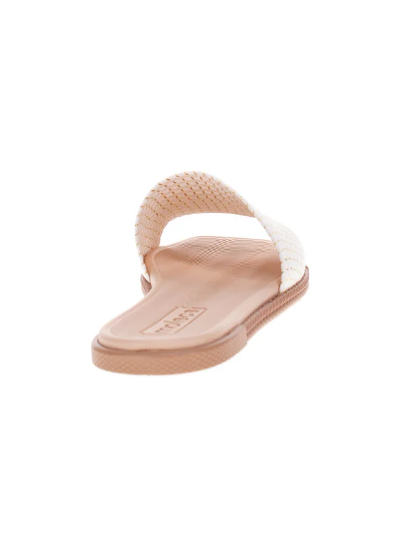 موليكا Moleca Ladies Flat Sandals White | Made In Brazil