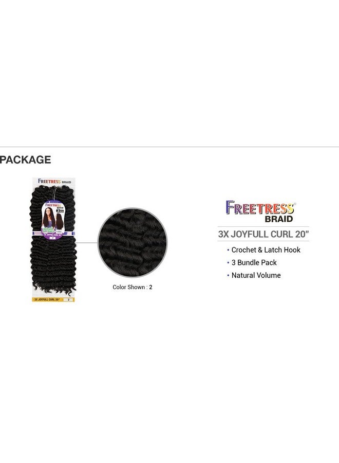FreeTress Braids Freetress Crochet Braid - 3X JOYFULL CURL 20" (1B Off Black) - Image 3