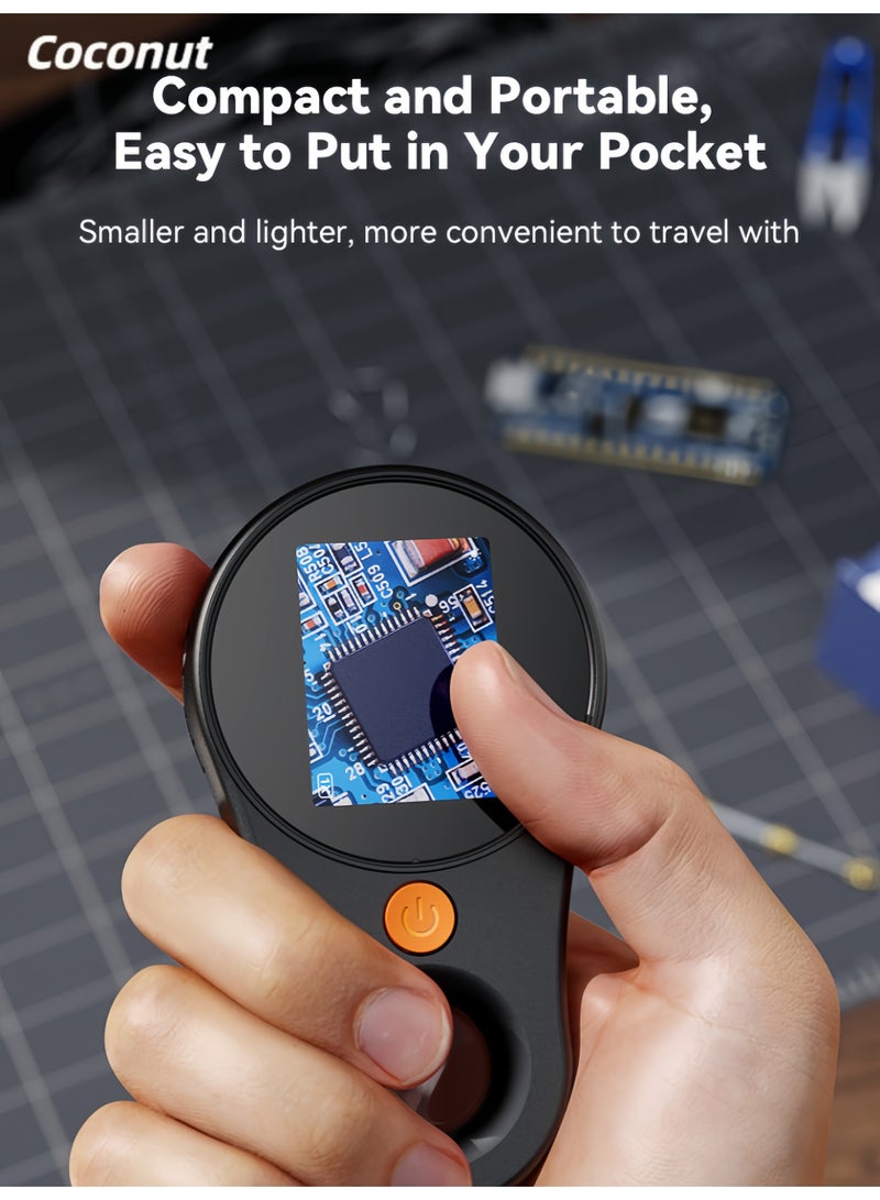 Coconut Portable digital electronic magnifying glass, 500x ultra-high magnification digital handheld microscope, rechargeable, with lighting lamp, can be connected to a display for viewing, suitable for electronic repair. - Image 4