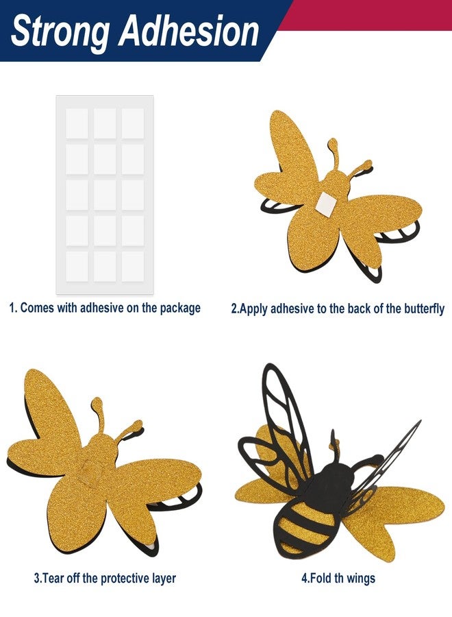 NICECRAFT 36 Pcs 3D Bee Stickers for DIY Carfts 2 Sizes Tiny Bee Wall Decor for Party Home Office Fridge Windows Decorations Charms Pendants - Image 4