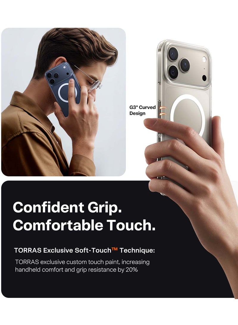 TORRAS Slim Fit-Mag Series iPhone 17 Pro Max Clear Case – Ultra-Thin, MagSafe Compatible, Anti-Scratch - Clear - Image 5