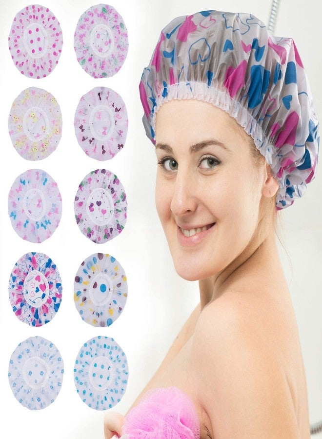 XANTHIC Shower Cap Set of 3,Reusable Waterproof Elastic Eva material, Free-Size Bathroom Shower Caps - For Homes, Spas, Salons, Hair Treatment, Beauty Parlors (Multicolored and Multi-design) - Image 1