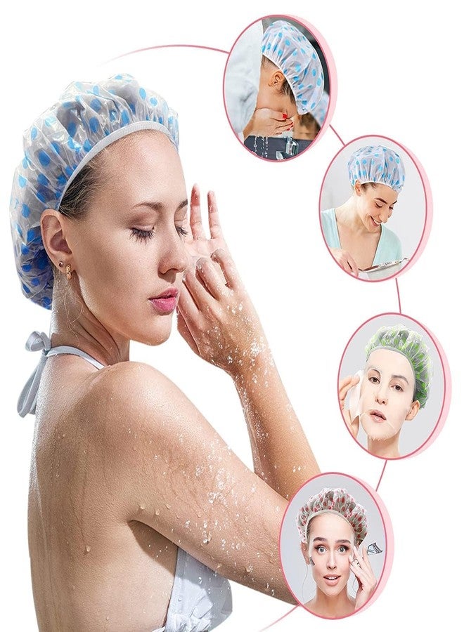 XANTHIC Shower Cap Set of 3,Reusable Waterproof Elastic Eva material, Free-Size Bathroom Shower Caps - For Homes, Spas, Salons, Hair Treatment, Beauty Parlors (Multicolored and Multi-design) - Image 2