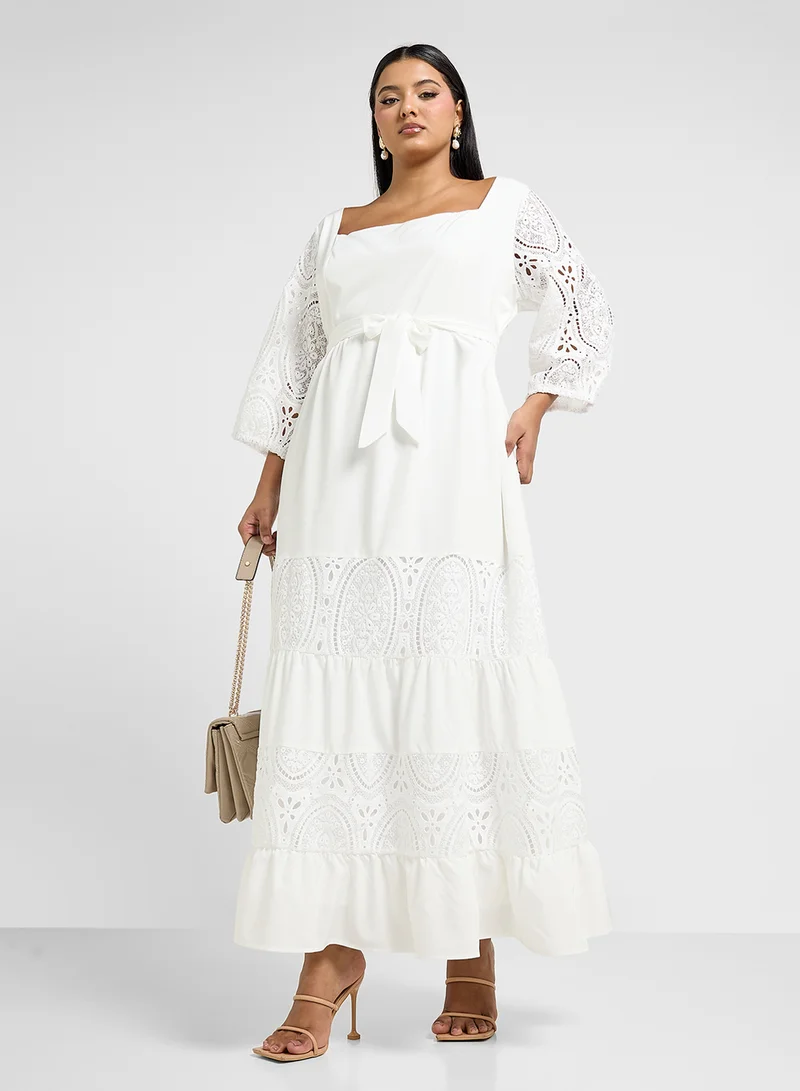 Ella Plus Lace Sleeve Maxi Dress