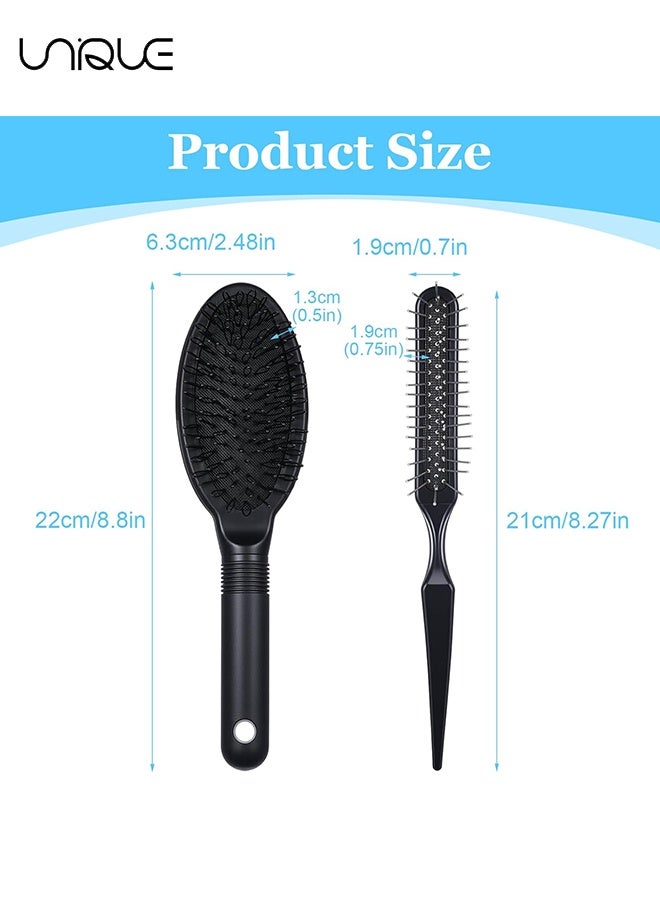 Unique 2 Pcs Wig Brush Comb Set, Loop Wig Brush and Edge Combs, Airbag Massage Comb, Wig Clips for Curly Straight Thick Synthetic and Human - Image 2