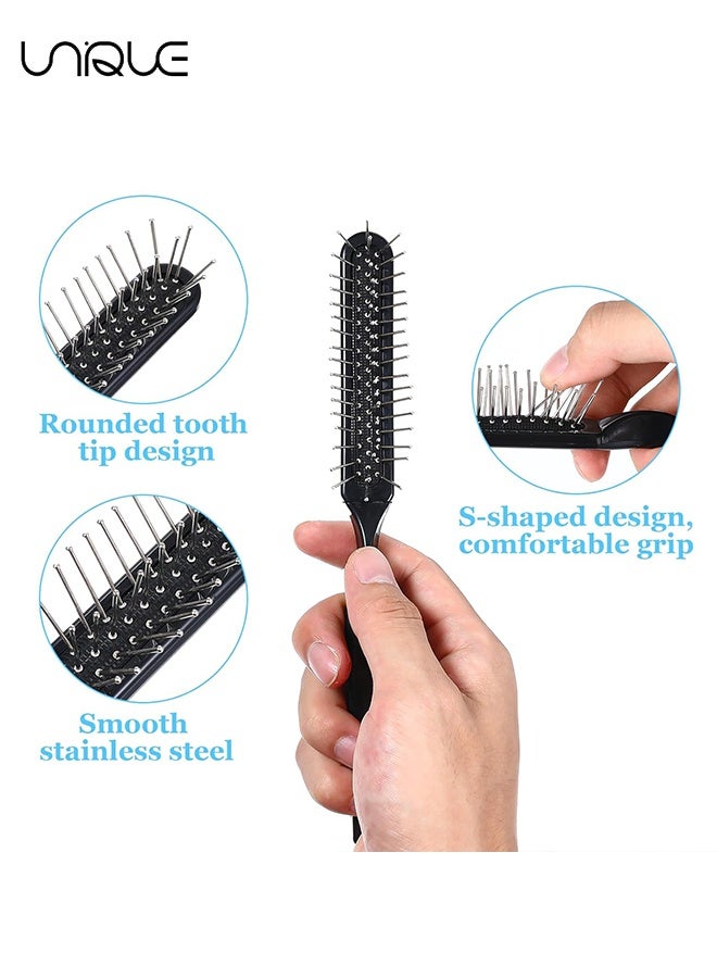 Unique 2 Pcs Wig Brush Comb Set, Loop Wig Brush and Edge Combs, Airbag Massage Comb, Wig Clips for Curly Straight Thick Synthetic and Human - Image 4