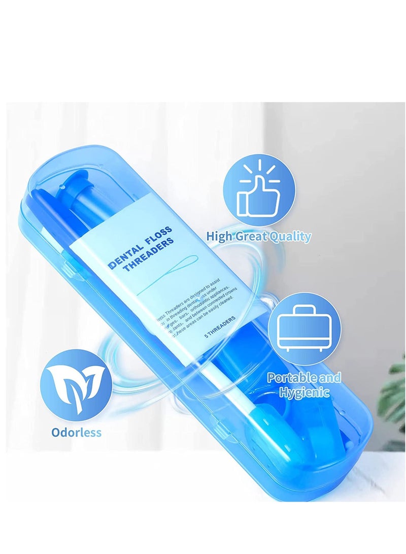Orthodontic Care Kit, 8 Pack Portable Orthodontic Cleaning Braces Kit Oral Mirror Interdental Brush Dental Floss Dental Wax Oral Care Travel Set(Blue)