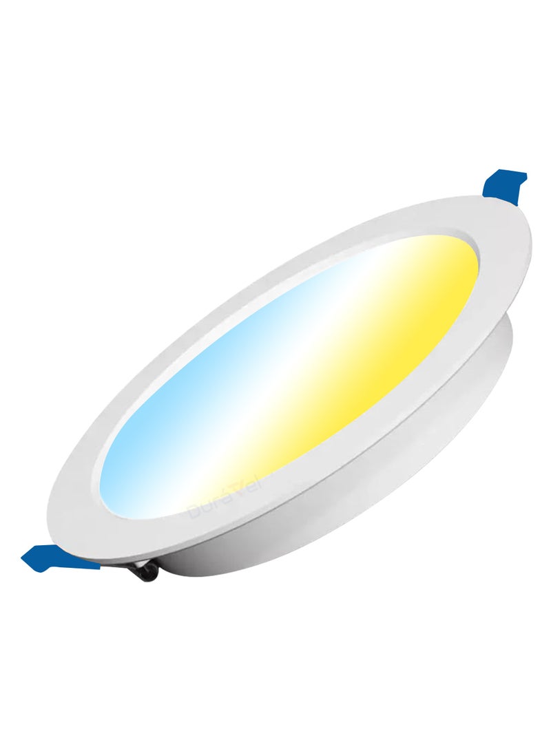 درافل مصباح سقف دائري LED مدمج من Duravel، مصباح مسطح فائق النحافة 20 وات، درجة حرارة اللون 220-240 فولت، أبيض - Image 1