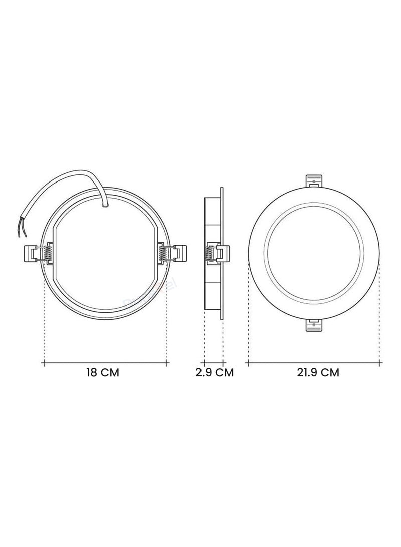 درافل مصباح سقف دائري LED مدمج من Duravel، مصباح مسطح فائق النحافة 20 وات، درجة حرارة اللون 220-240 فولت، أبيض - Image 4