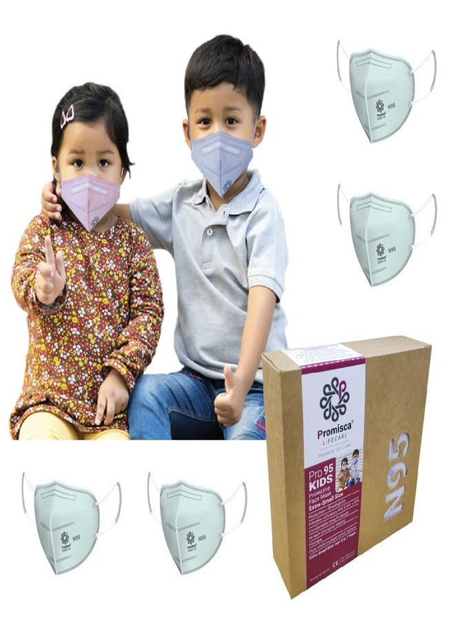 Promisca Kids N95 Face Mask in Extra Small and Small size (Extra Small (4 to 7 yrs), Green)