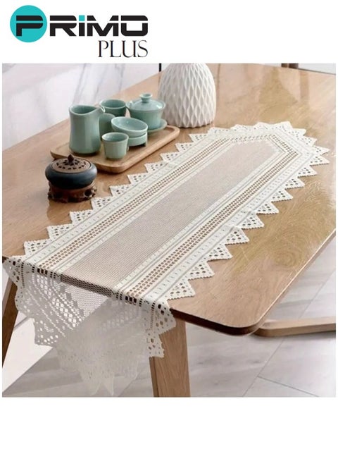 Hollow Lace Table Runner White