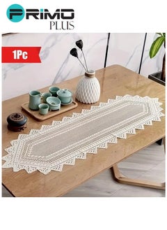 PRIMO PLUS Hollow Lace Table Runner White  - Image 4