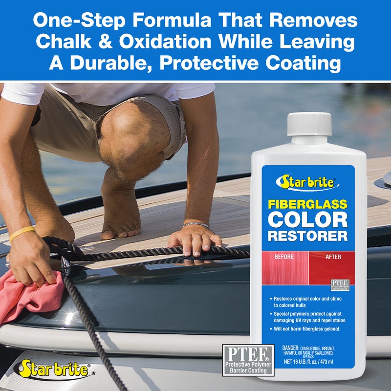 Star Brite STAR BRITE Fiberglass Color Restorer - Specially Formulated for Colored Boat Hulls - Renew, Shine & Protect -16 OZ (081816PW)  - Image 4