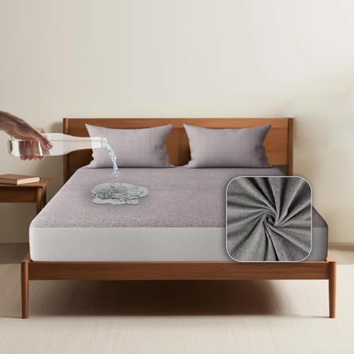 SITTELLA®72 x 60 Inches (6 x 5 Feet) 100% Waterproof Premium Cotton Mattress Protector | Hypoallergenic, Breathable & Ultra-Soft Fitted Bed Protector Queen Size - Grey - Image 5