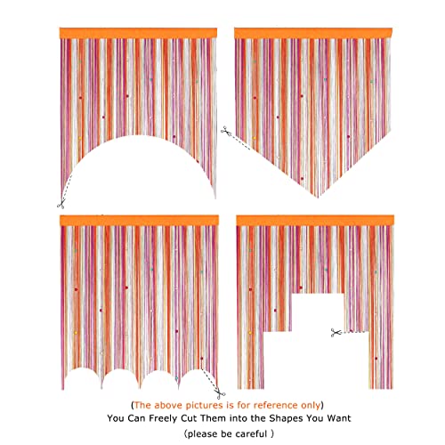 YaoYue Beaded Curtain Door String Curtains for Doorway Tassels Beads Hanging Fringe Hippie Room Divider Window Hallway Entrance Wall Closet Bedroom Privacy Decor (39×79in/100×200cm, Rainbow) - Image 5