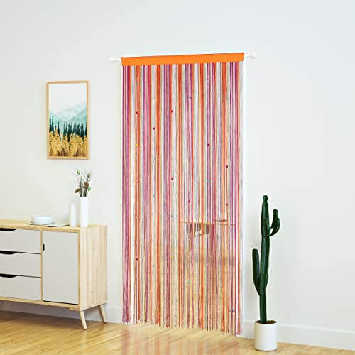 YaoYue Beaded Curtain Door String Curtains for Doorway Tassels Beads Hanging Fringe Hippie Room Divider Window Hallway Entrance Wall Closet Bedroom Privacy Decor (39×79in/100×200cm, Rainbow) - Image 3
