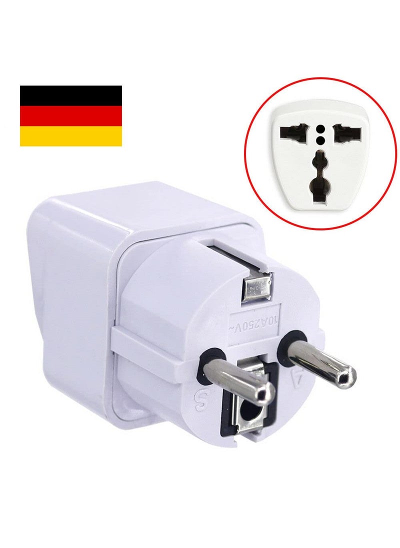 RV Enterprise RV Enterprise India to Europe Germany Schuko Type EF Travel Adapter Plug White Color Pack of 3  - Image 2