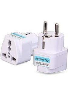 RV Enterprise RV Enterprise India to Europe Germany Schuko Type EF Travel Adapter Plug White Color Pack of 3  - Image 1