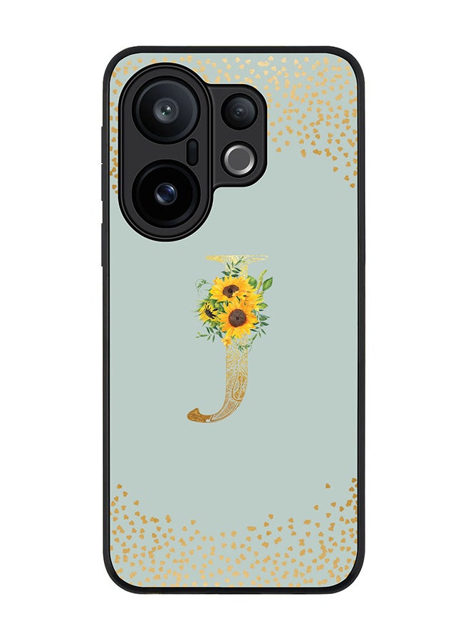 Stylizedd For vivo X200 FE / S30 Pro mini Case,Slim fit Camera Protection, Shockproof Thin Phone cover  - Custom Floral Monogram - J  (Light Grey )