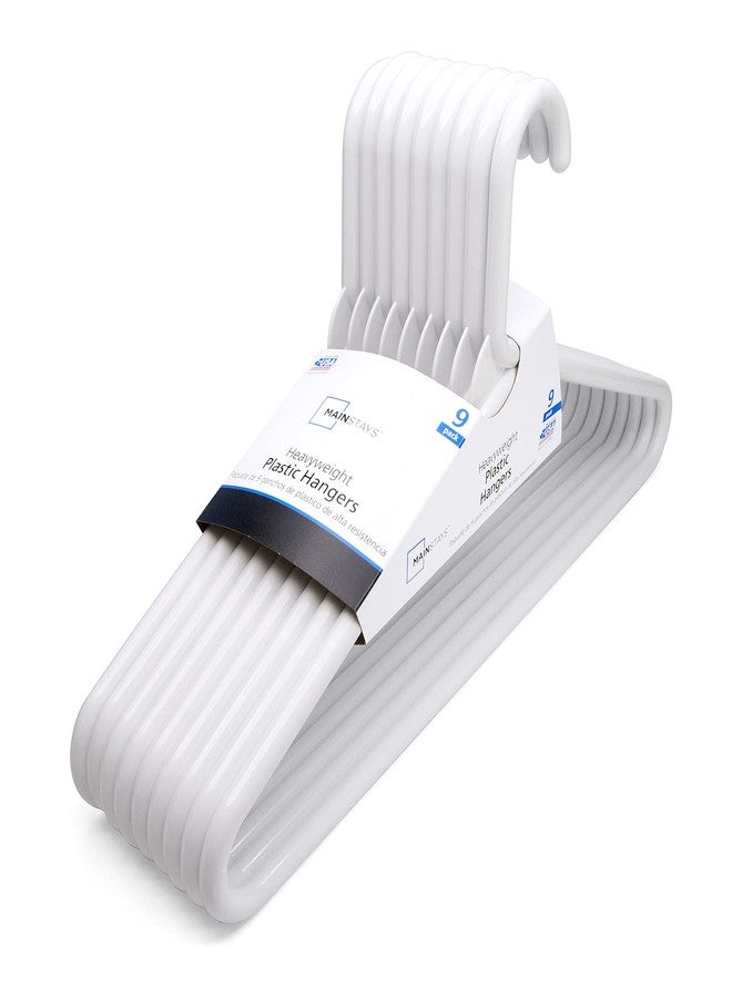 Mainstays Strong Extra Heavy Adult Plastic Tube Hangers - White - 9 Ct - Image 2