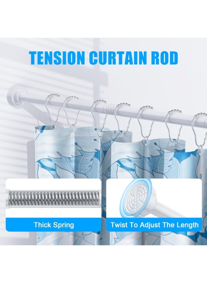 JOGAMS Shower Curtain Rod Adjustable Spring Tension Curtain Rod Never Rust Anti Slip Shower Curtain Rod for Bathroom No Drilling Never Collapse Easy to Use - Image 2