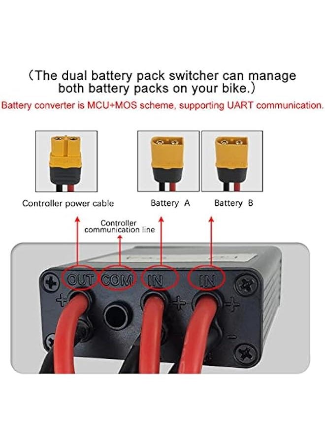 Generic - Double Battery Discharge Converter for E Bike, 20V-72V DC Dual Battery Pack Switch Balancer for Increase The Capacity by Connecting Two Batteries in Parallel Equalization Module (20A) - Image 1