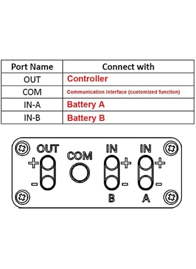 Generic - Double Battery Discharge Converter for E Bike, 20V-72V DC Dual Battery Pack Switch Balancer for Increase The Capacity by Connecting Two Batteries in Parallel Equalization Module (20A) - Image 1