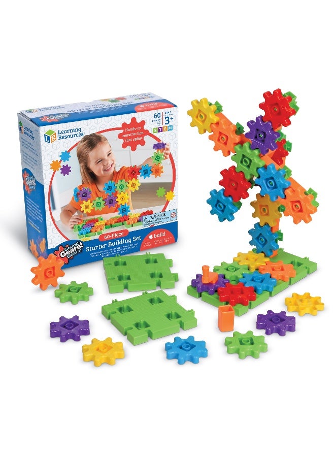 Learning Resources Gears! Gears! Gears! 60-Pc Building Set (Multi-Color, Ages 3+) - Image 1