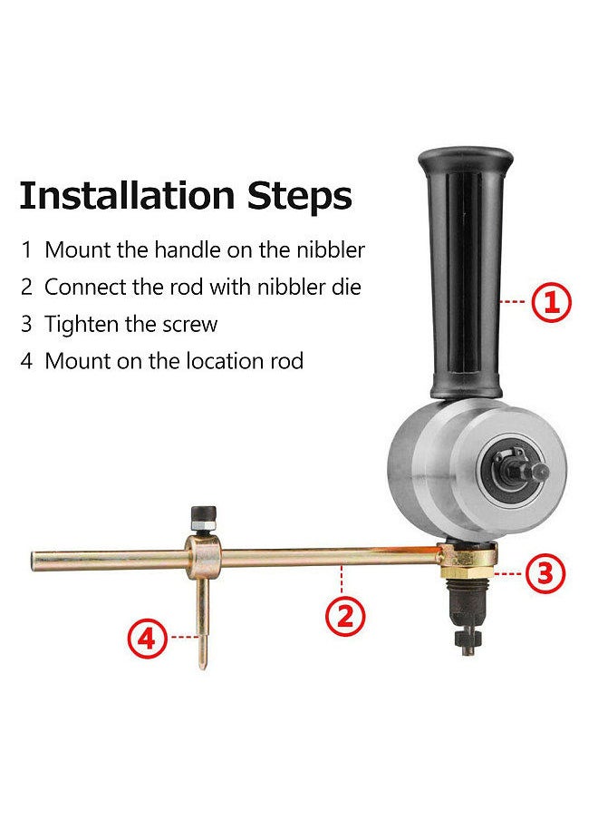 Generic - Sheet Metal Nibbler Cutter Double-headed Sheet Cutter Nibbler Drill Attachment for Straight Curve and Circle Cutting - Image 1