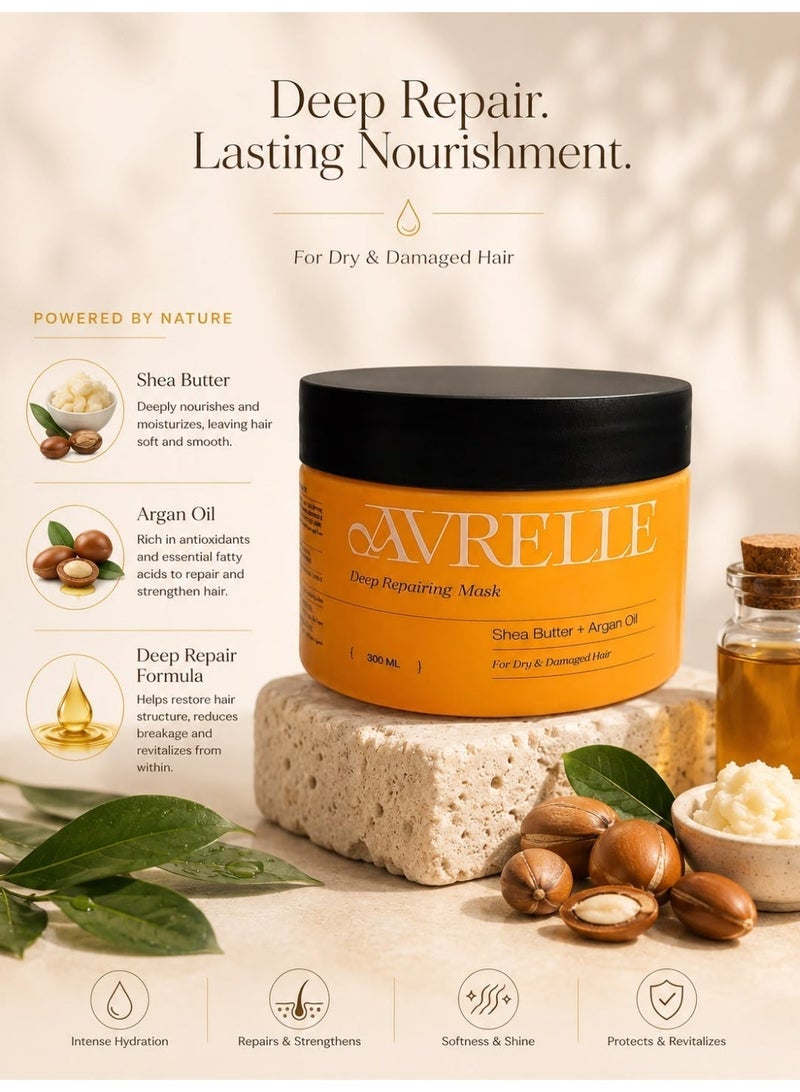 Avrelle Deep Repairing Hair Mask with Shea Butter & Argan Oil, 300ml - Image 3